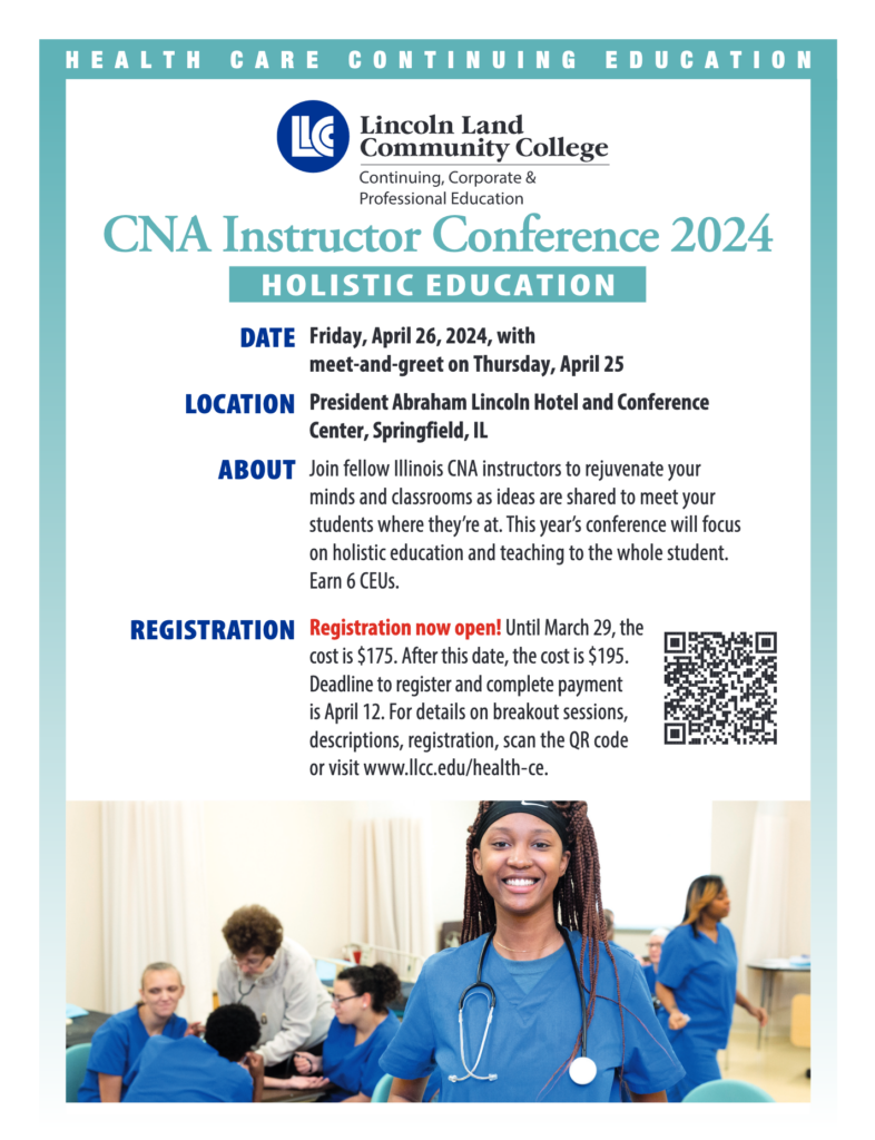 Illinois Certified Nurse Assistant Instrutor Conference 2024 Flier for registration information
